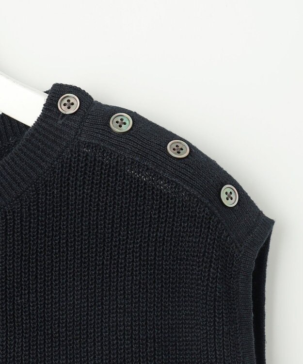 J.PRESS LADIES L 【WEB限定カラーあり】LINEN COTTON ニット ベスト ネイビー系