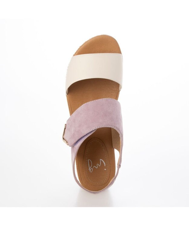 ing <ing>ワンポイントウエッジソールサンダル パープルコンビ