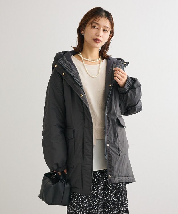 Green Parks フーディ中綿コート Charcoal Gray