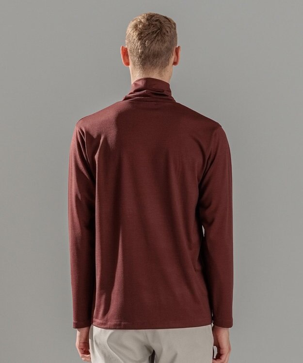 JOSEPH HOMME ウールジャージーウォッシャブル　タートルネック ワイン系