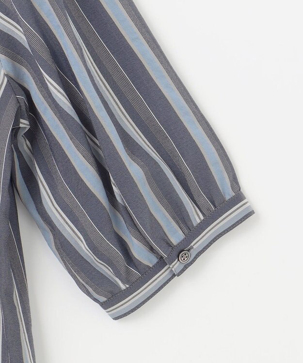 J.PRESS LADIES L 【洗える】ランダムストライプ ブラウス ネイビーストライプ系