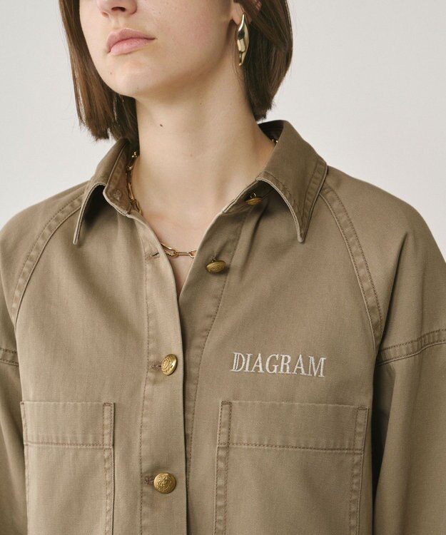 GRACE CONTINENTAL ラグランショートシャツジャケット カーキ