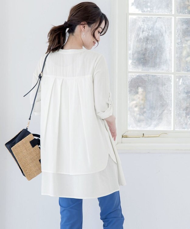 Tiaclasse 【洗える】レイヤードヘムシャツチュニック オフホワイト