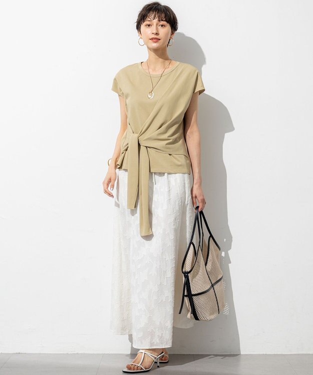 23区 L 【SLOW/一部店舗限定】コットンジャカード スカート アイボリー系