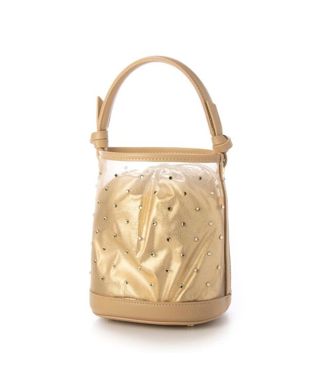 UNBILLION カカトゥ kakatoo / チュール×ビジュー風2wayバケツバッグ ベージュ