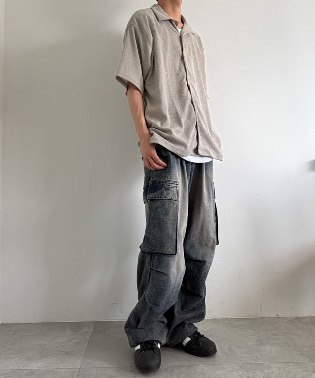 WEGO アンサンブルサッカーシャツ(SS) グレー