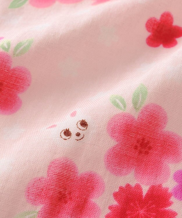 MIKI HOUSE HOT BISCUITS 【ミキハウス】【80-110cm】 お花うさこ甚平スーツ ピンク