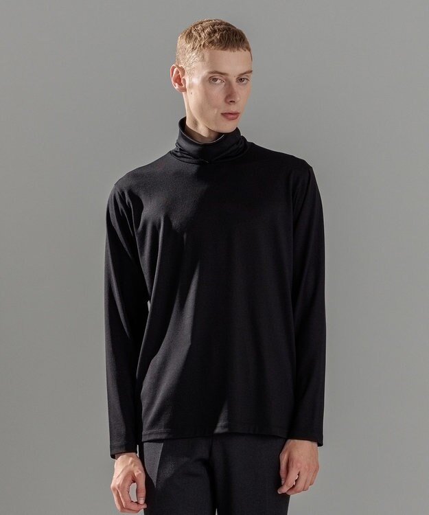 JOSEPH HOMME ウールジャージーウォッシャブル　タートルネック ブラック系