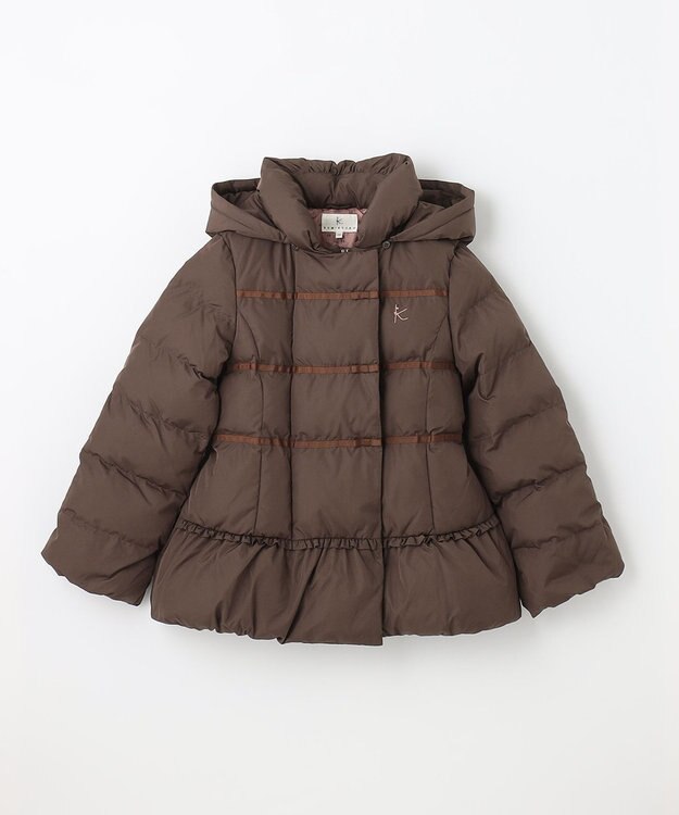 組曲 KIDS 【150-160cm】中綿 ショートコート ブラウン系