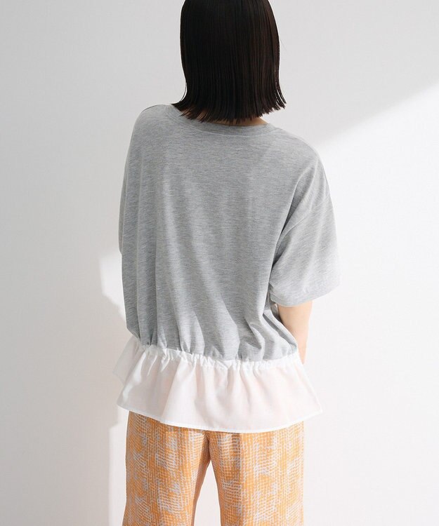 Green Parks ウエストドロストドッキングロゴプルオーバー Gray Mixture