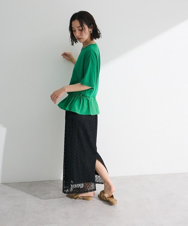 Green Parks ウエストドロストドッキングロゴプルオーバー Gray Mixture