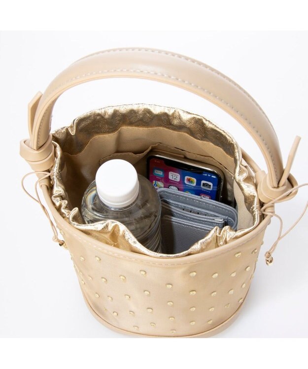 UNBILLION カカトゥ kakatoo / チュール×ビジュー風2wayバケツバッグ ベージュ