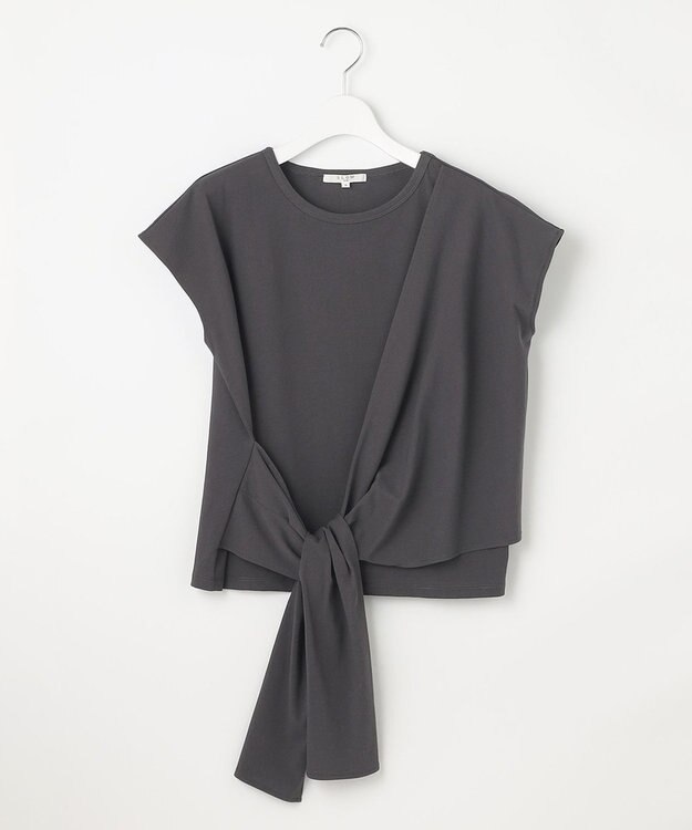 23区 S 【SLOW/一部店舗限定】ライトツイストコットン サッシュデザイン Tシャツ グレー系