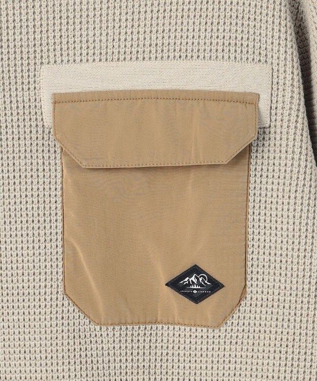 JOSEPH ABBOUD MOUNTAIN 【イージーケア/速乾性/軽量糸使用】 クルーネックコンビ プルオーバー ニット アイボリー系