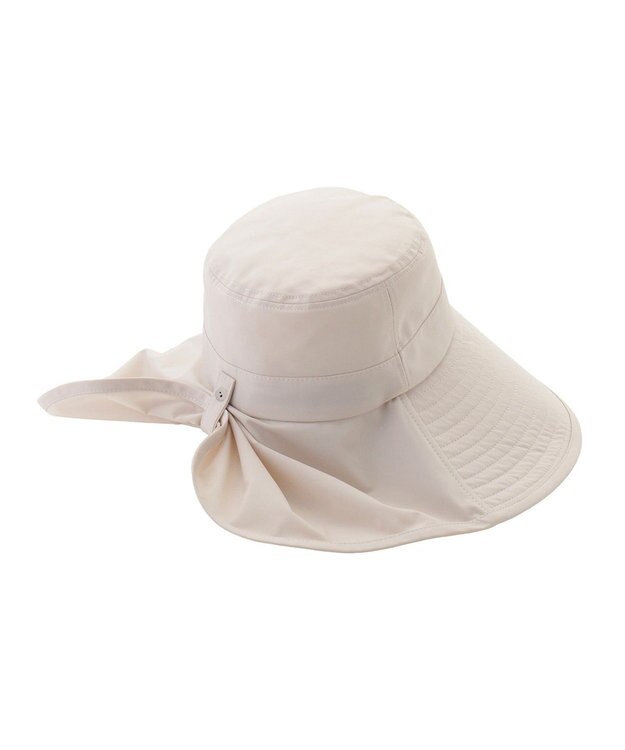 MOONBAT 【遮光100％/遮熱/UVカット】PAUL&JOE ACCESSOIRES(ポール&ジョー）後ろ垂れ 広つばハット 帽子 サイズ調整可能 手洗い可能 オフホワイト