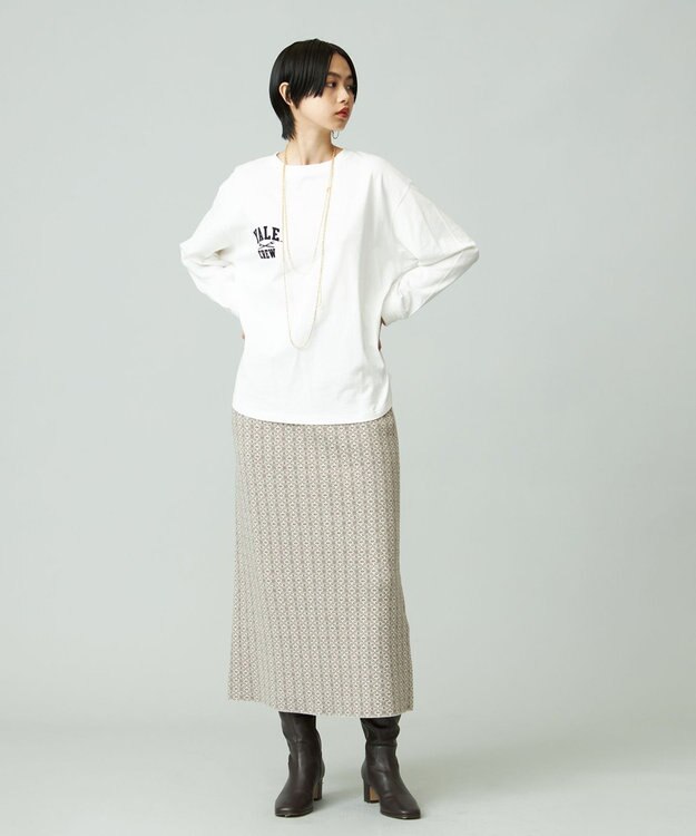 J.PRESS YORK STREET 【WOMEN】YALE × J.PRESS YORK STREET コラボワンポイントTシャツ ホワイト系
