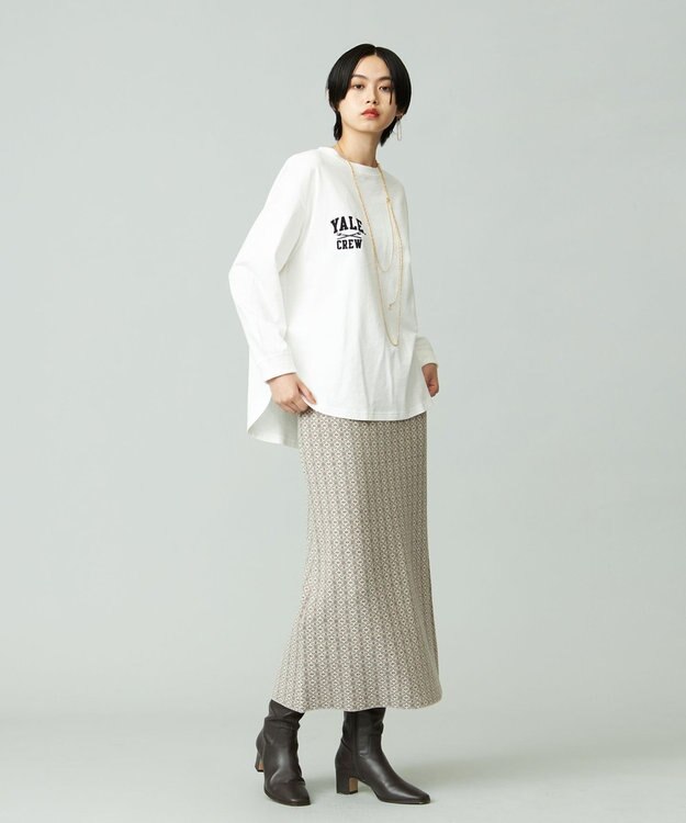J.PRESS YORK STREET 【WOMEN】YALE × J.PRESS YORK STREET コラボワンポイントTシャツ ホワイト系
