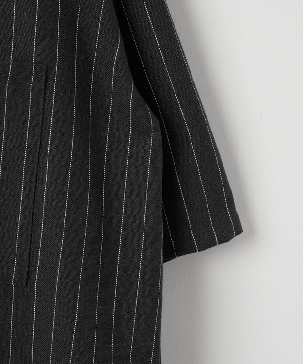 WEGO 【ユニセックス着用アイテム/手洗い可/SETUP可】リネンレーヨンオープンカラーシャツ（S） ダークグレー