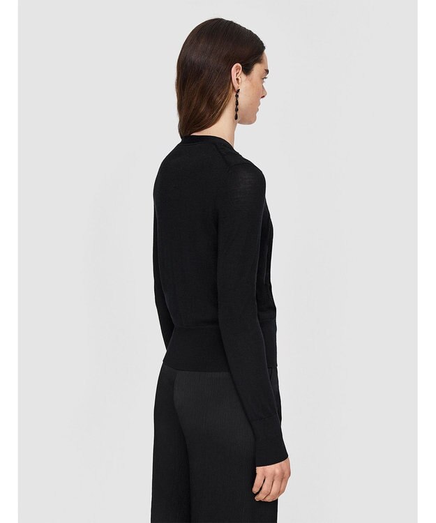 JOSEPH レース&ニット　Vネックカーディガン Black