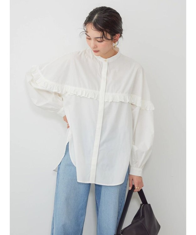 AMERICAN HOLIC フリルバンドカラーシャツ Off White