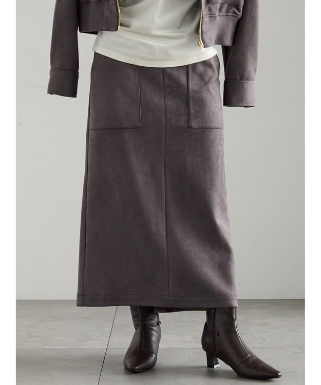 Te chichi スウェードタイトスカート モカ