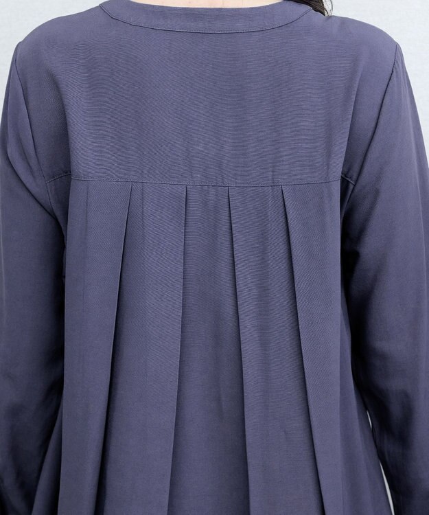 Tiaclasse L 【洗える】レイヤードヘムシャツチュニックブラウス ラベンダーブルー