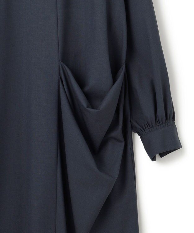 23区 L 【洗える】TWマットクロス ワンピース ネイビー系