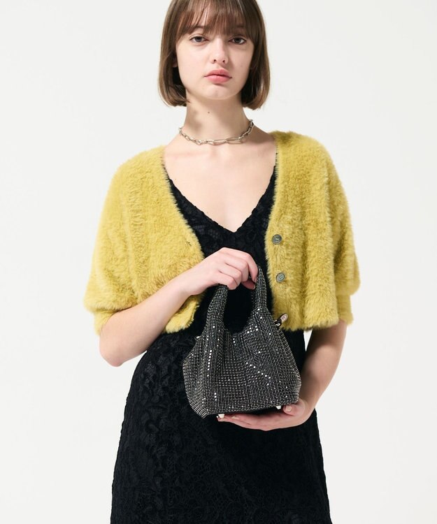 GRACE CONTINENTAL ラインストーンバッグ ブラック