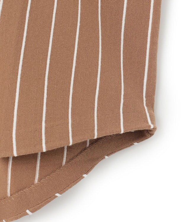 ICB L 【洗える】ヴィスコースワイド ストライプ柄プルオーバー ラディッシュブラウン柄系