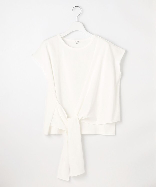 23区 S 【SLOW/一部店舗限定】ライトツイストコットン サッシュデザイン Tシャツ ホワイト系