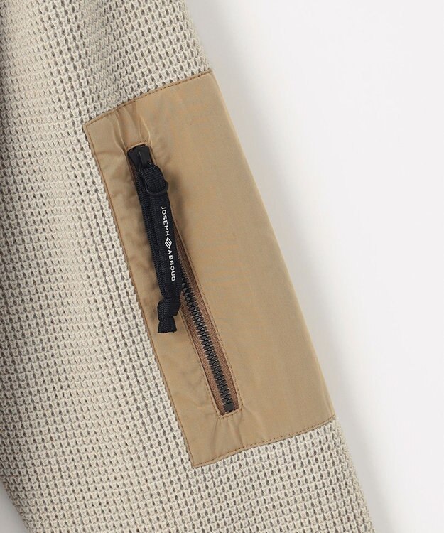 JOSEPH ABBOUD MOUNTAIN 【イージーケア/速乾性/軽量糸使用】 クルーネックコンビ プルオーバー ニット アイボリー系