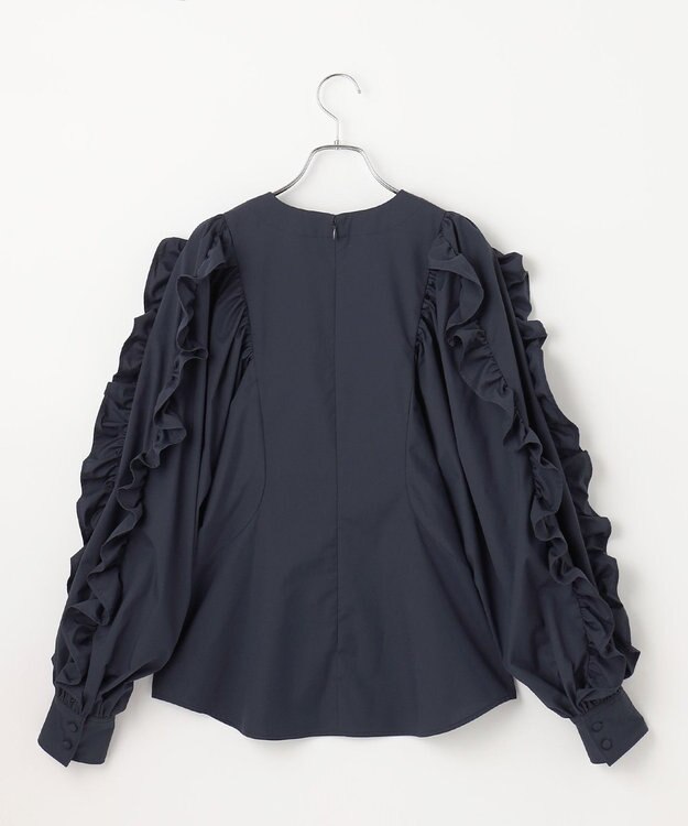 #Newans 【ANSWER for ファッショニスタ】フリルスリーブブラウス ネイビー系