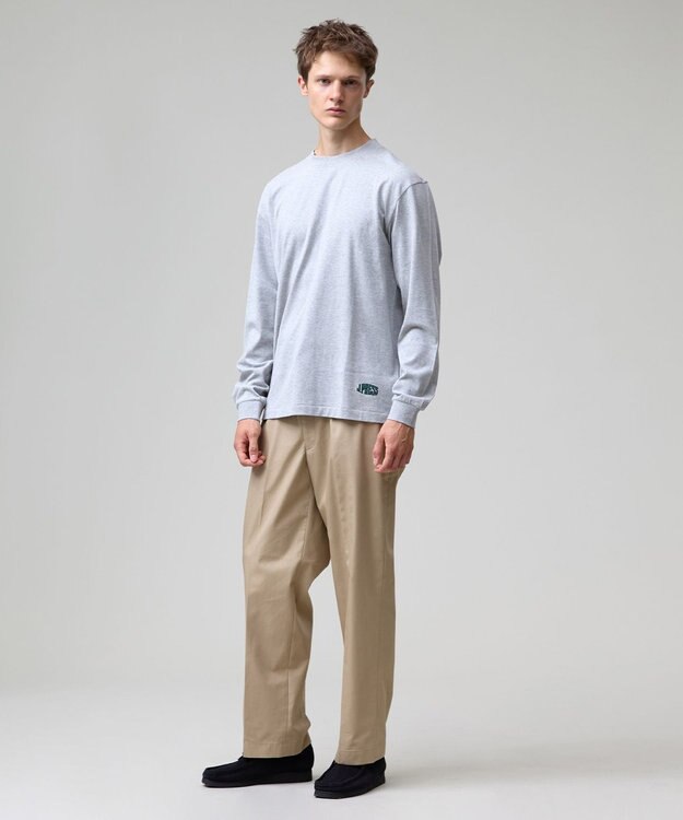 J.PRESS MEN 【J.PRESS ORIGINALS】【UNISEX】Cotton Jersey Small Logo Long Sleeve T-shirt ライトグレー系