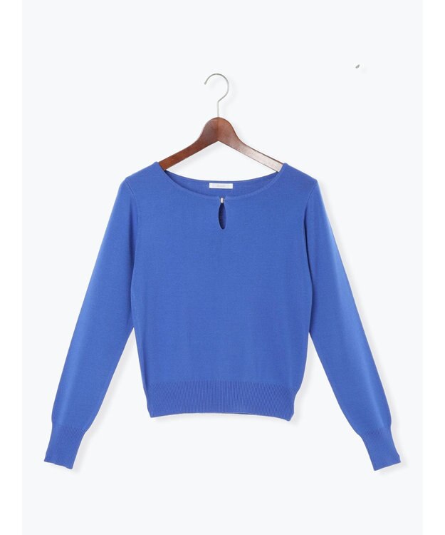 Te chichi スクエアチャームキーネックプルオーバー ブルー