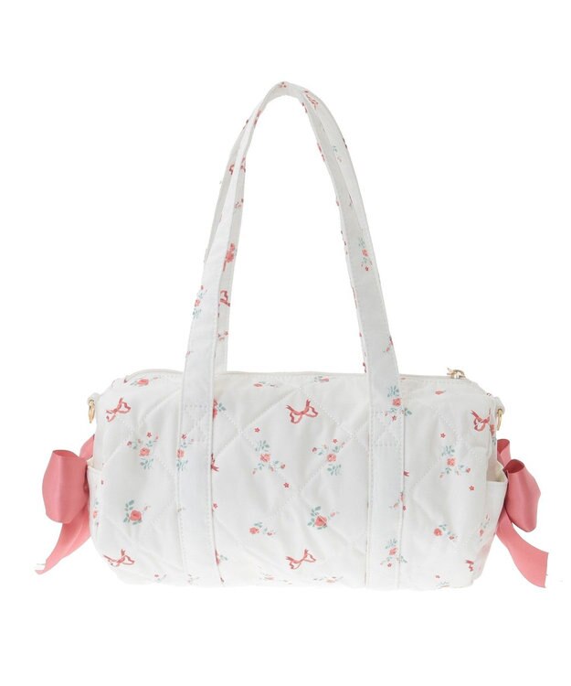 Maison de FLEUR フラワーリボンプリント2Wayボストンバッグ Red