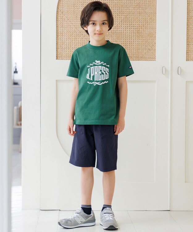 J.PRESS KIDS 【140-170cm】 50/2天竺ロゴＴシャツ カーキ