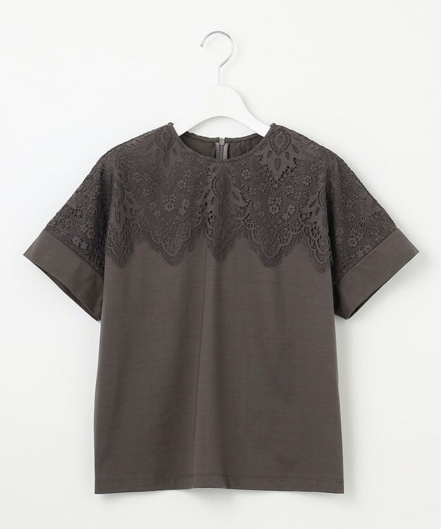自由区 【洗える】レース Tシャツ スレート