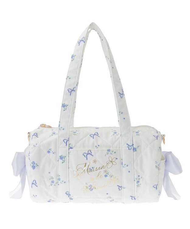 Maison de FLEUR フラワーリボンプリント2Wayボストンバッグ Lavender