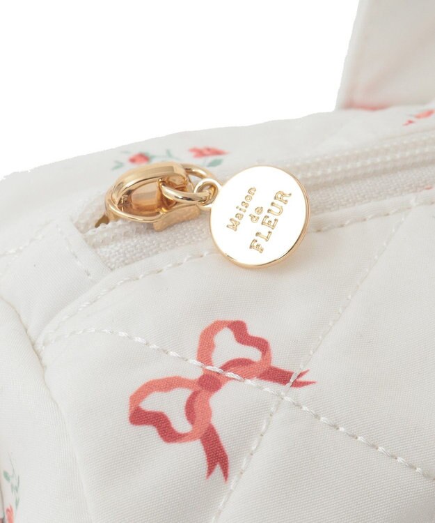 Maison de FLEUR フラワーリボンプリント2Wayボストンバッグ Red