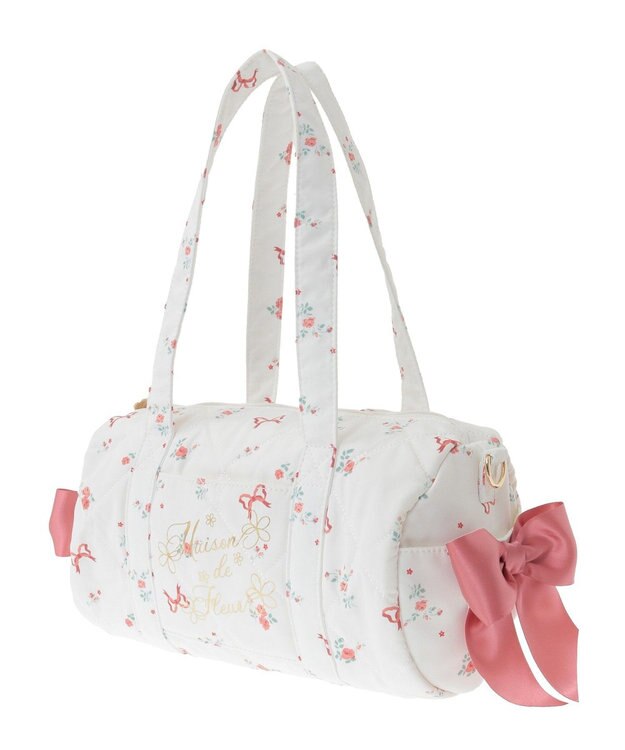 Maison de FLEUR フラワーリボンプリント2Wayボストンバッグ Red