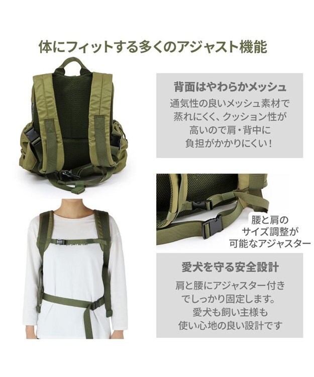 PET PARADISE ペットパラダイス  ハグ&リュック  《キルト ギャザー》 M 小型犬 約4~6kg キルト ギャザー