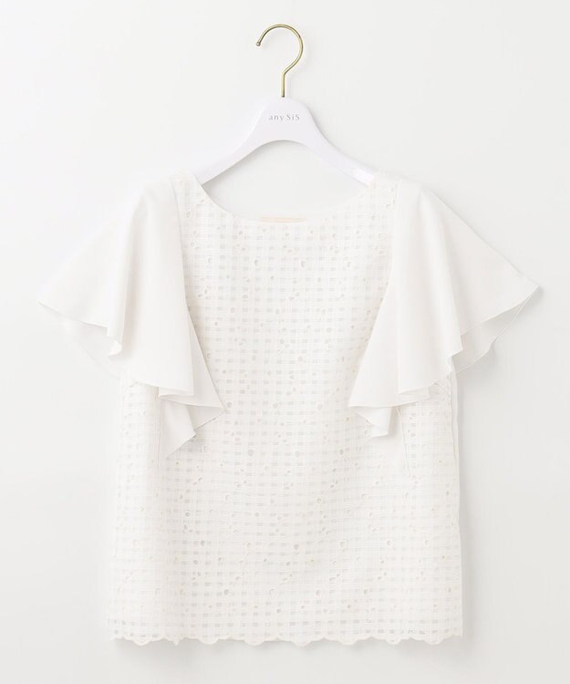 ANY SIS 【優木まおみさんコラボ】愛しの着回し カーディガン×ブラウス セット ペールピンク×オフ