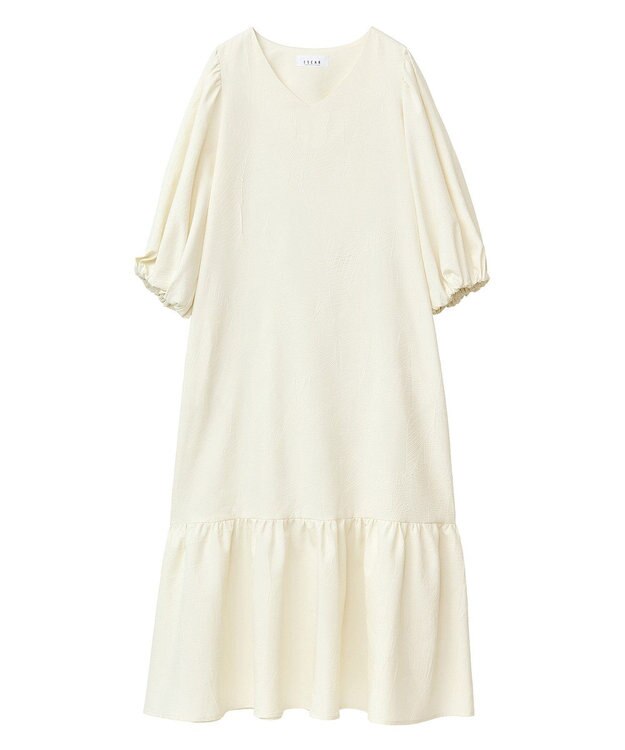 Green Parks ■ＥＳＣＡＲ　エンボスＶネックワンピース Ivory