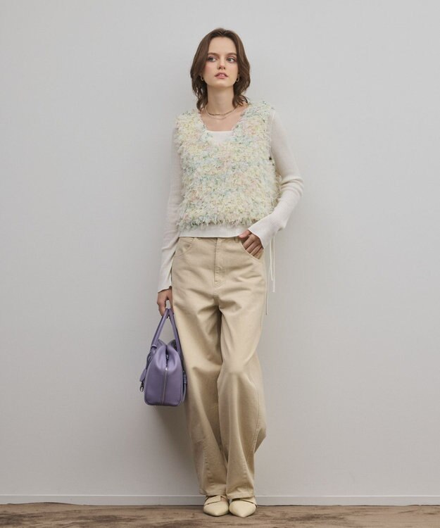 GRACE CONTINENTAL フリンジチュールベスト キナリ