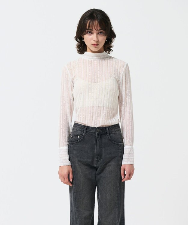 GRACE CONTINENTAL ストレッチレーストップ ホワイト