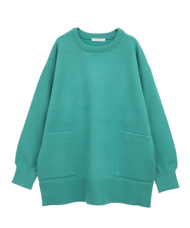 AMERICAN HOLIC サイドポケットロングニットプルオーバー Green