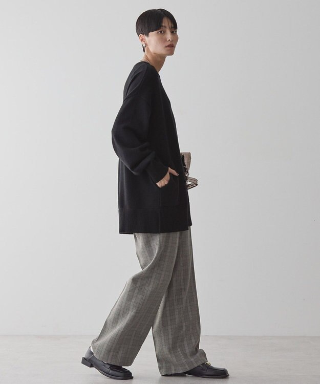 AMERICAN HOLIC サイドポケットロングニットプルオーバー Black