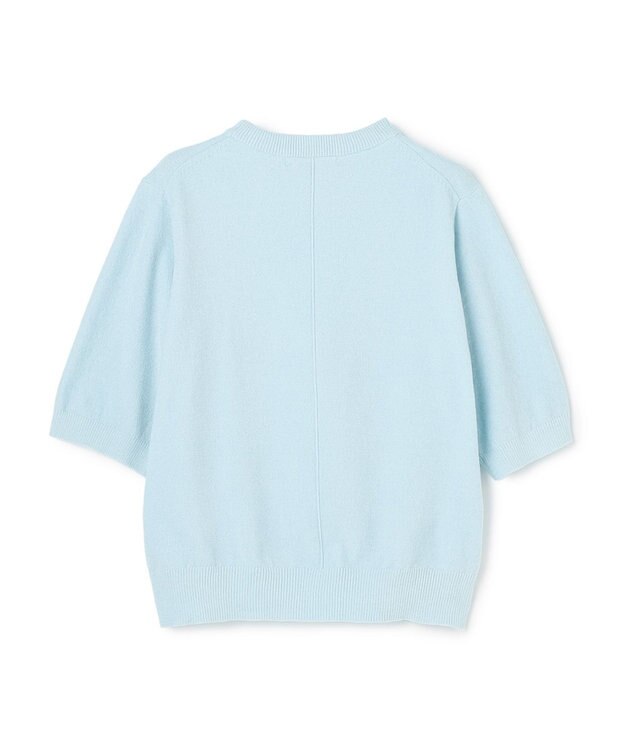 UNFILO L ベロアモール ハーフスリーブニット サックス