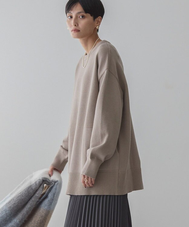 AMERICAN HOLIC サイドポケットロングニットプルオーバー Mocha