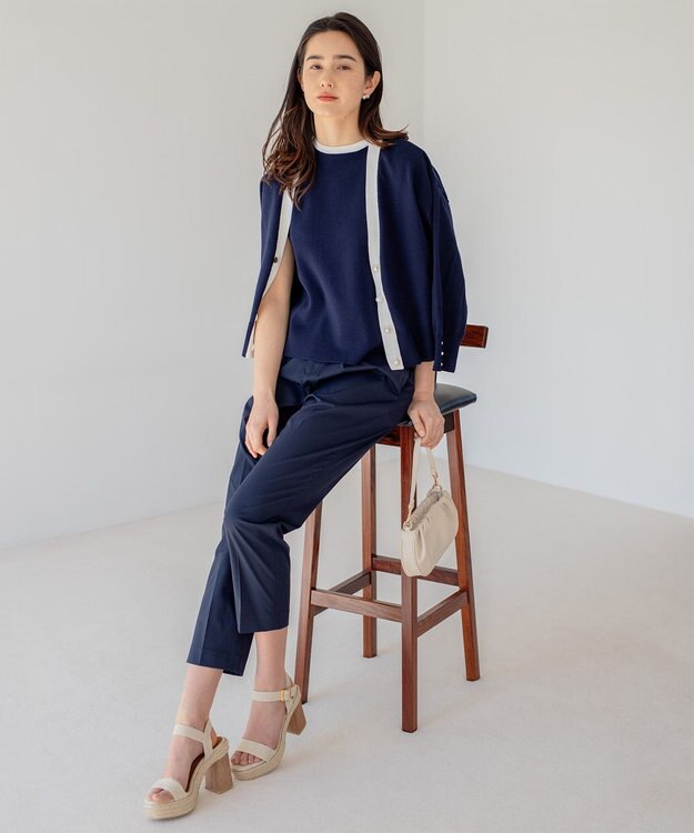 組曲 S 【アンサンブル対応可】CHAIニット バイカラーカーディガン ネイビー系